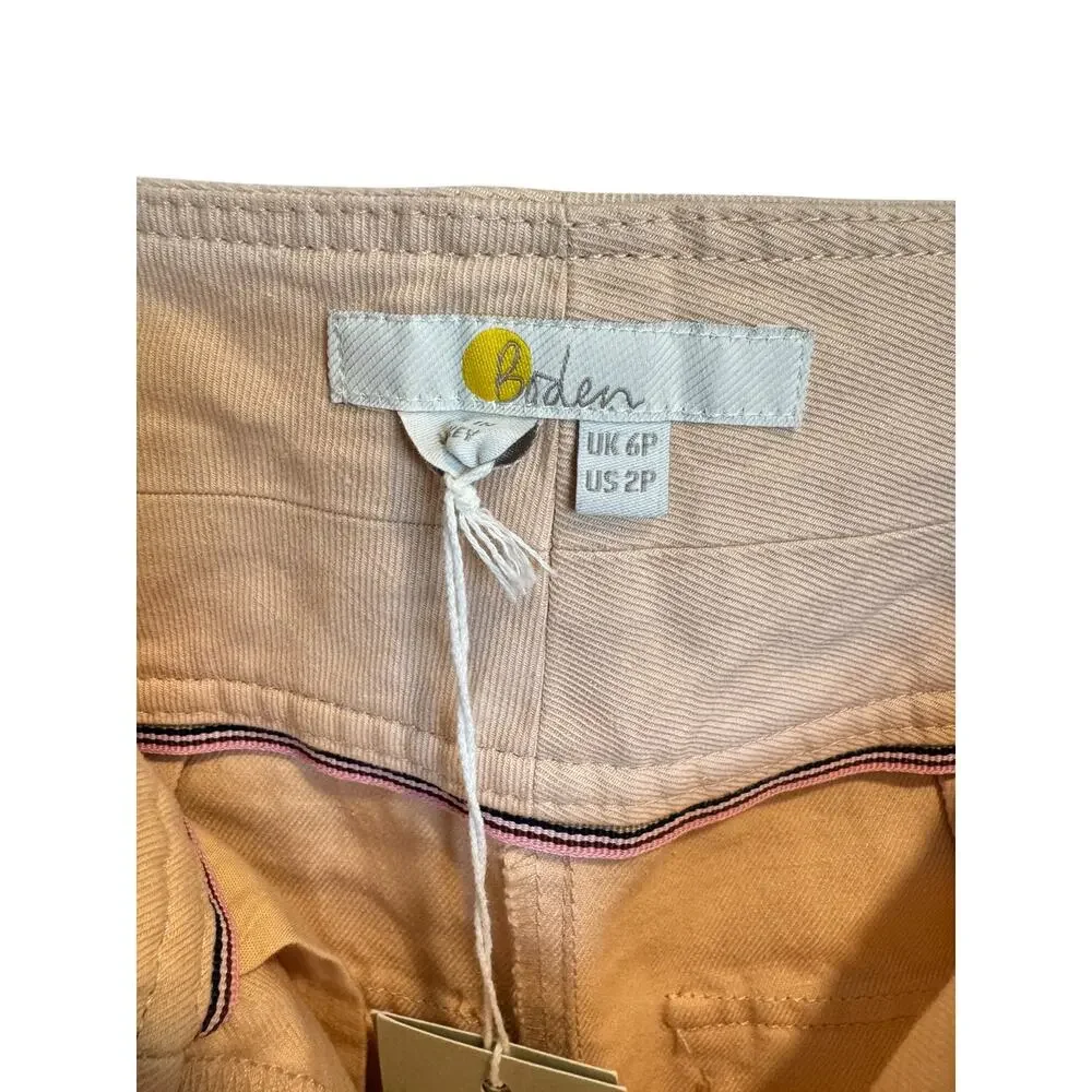 BODEN NWT High Waist Wide Leg Trousers Size US 2 Petite Cotton Linen $159 MSRP - Picture 4 of 12